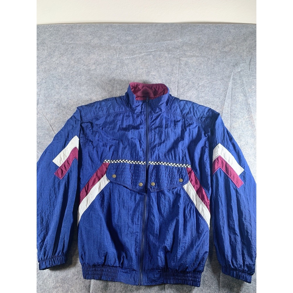 Vintage 90's Supersport Jacket Windbreaker Red‎ White and Blue Sz. M